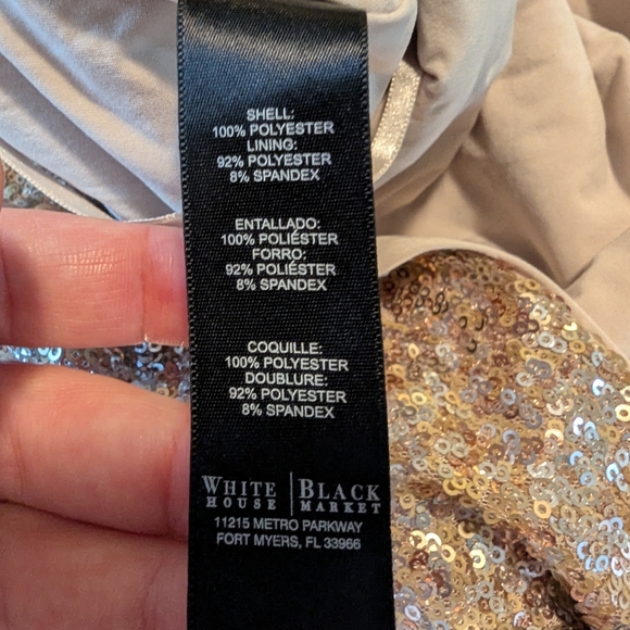 WHBM Gold Sequin Mini Dress Medium - Picture 7 of 8